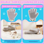 Pet Grooming Gloves Suitable for Long- and Short-Haired Dogs and Cats. Double-Sided, Two-in-One, Pet Hair Removal Gloves for Depilating and Massaging Cats and Dogs. Upgraded Five-Finger Design.