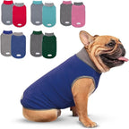 cyeollo 2 Pack Fleece Dog Sweater Stretchy Pullover Soft Dog Jacket with Reflective Stripe Lightweight Sweatshirt Pet Clothes Coats for Small Dogs Grey & Blue