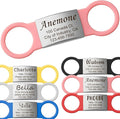 Anavia Slide On Silent Pet ID Tags, S/M/L/XL Personalized Multi-Color Silicone Band Cat Dog Name Tags, Customized Engraved Stainless Steel, Chew-Proof Quiet Dog Collar Tags (Medium, Pink)