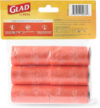 Glad for Pets Large Dog Waste Bags, Scented, Tear-Resistant, 6 Rolls | Heavy Duty Poop Bags for Fast and Easy Waste Cleanup | 6 Rolls, 90 Bags Total