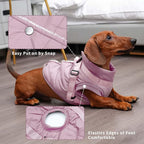 Dog Jacket with Harness,Fleece Lined Warm Puppy Coat for Winter,Soft Windproof Medium Dog Vest,Light Pink L