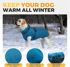 Lelepet Waterproof Dog Jacket with Harness Built in Warm Dog Winter Coat, Reflective Fleece Jacket Jacket, Dogs Coats for Small Dogs, Thermal Pet Snowsuit for Cold Weather Chihuahua, Maltese, Blue, XS