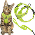 Voyager Escape Proof Cat Harness and Leash Set with Reflective Stitching, Neoprene Handle 5ft - Supports Small, Medium and Large Cats, Kittens for Walking by Best Pet Supplies - Lime, XS