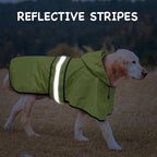 Hooded Dog Raincoat - Reflective Dog Rain Jacket Lightweight Waterproof Rain Coat for Small Medium Large Dogs (Large, Green)