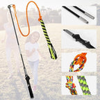 Flirt Pole for Dogs Chase and Tug of War, Interactive Dog Toys for Large Medium Small Dogs, Dog Teaser Wand with Rope Tether Lure Chewing Toy for Outdoor Training Playing Exercise