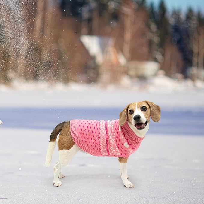 SCENEREAL XL Dog Sweaters Male and Female, Soft, Warm Turtleneck Extra Large Dog Sweater, Knitted Ugly Dog Christmas Outfits, Argyle Winter Clothes for Walking Outdoor