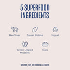 WagWell Freeze-Dried Treats - Beef, Sweet Potato, + Yogurt Recipe - Fully Cooked, High Protein Made in The USA - Minimally Processed & Vet Approved