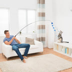 Cat Wand Toy, 8Pcs Retractable Plush Srtip Cat Teaser Wand Toys with Bell & String, Long Interactive Wand Toys for Indoor Kitten, Exercise
