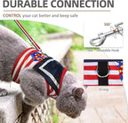PUPTECK Soft Mesh Cat Vest Harness and Leash Set Puppy Padded Pet Harnesses Escape Proof for Cats Small Dogs Rabbits Bunny, Navy Red, L