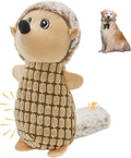 Crinkle Dog Toys Squeaky Plush No Stuffing Cute Puppy Stuffless Tough Rop Pull Toy, Fun Dog Stuffed Animals Durable Chew Set for Small Medium Large Pup (Large, Brown Squirrel)