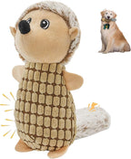 Crinkle Dog Toys Squeaky Plush No Stuffing Cute Puppy Stuffless Tough Rop Pull Toy, Fun Dog Stuffed Animals Durable Chew Set for Small Medium Large Pup (Large, Brown Squirrel)