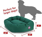 Majestic Pet 40 Inch Bagel Calming Dog Bed Washable – Cozy Soft Round Pet Bed with Spine Support for Dogs to Rest their Head - Fluffy Donut Puppy Bed 40x29x9 (Inch) - Large – Green