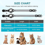 Airtag Cat Collar, Reflective Cat Collar with Apple Air Tag Holder, Breakaway GPS Tracker Pet Collar with Bell for Cat Kitten, Airtag Not Included, Black, XS(7-9 Inch)