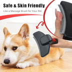 HOP Dog Deshedding Brush for Short Haired Dogs Cats Pets Professional Deshedding Tool Anti-Slip Handle & Detachable Head Highly Effective Deshedder Grooming Home of Paws(Black_L)