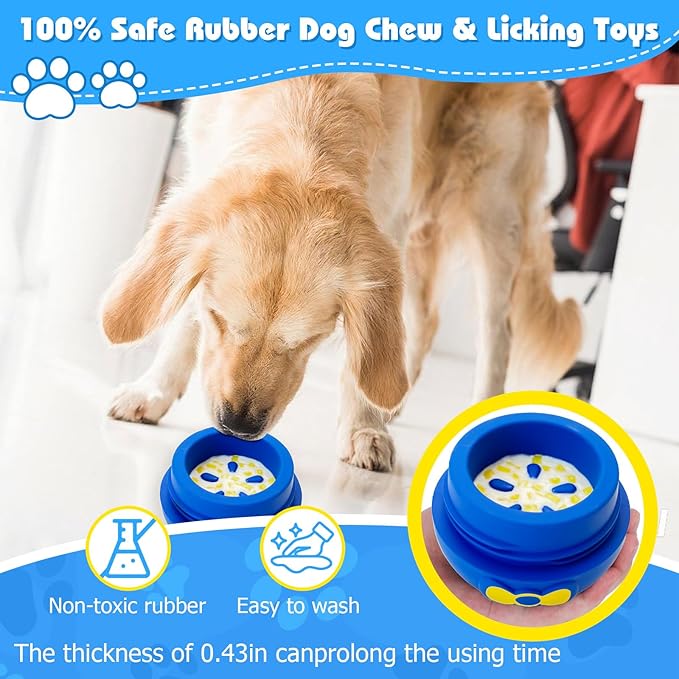 Yipetor Interactive Treat Dispensing Dog Toy, Large 3IN1 Frozen Dog Enrichment Toy, Tough Rubber Chew Ball Dog Puzzle Toys for Large Medium Breeds - Keep Them Busy/Anxiety Relief/Feeding Slow