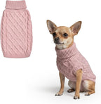 Spark Paws Knit Dog Sweater – Ultra Soft Warm Winter Dog Sweater for Small, Medium & Large Dogs – Stretch Fit Pet Sweater for French Bulldog, Pitbull, Girl & Boy Dogs Jacket, (Pink Cableknit, M)