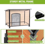GUTINNEEN Large Outdoor Insulated Dog House Weatherproof Dog Kennel Indestructible Dog Shelter with Chew-Proof Full Metal Frame, Openable Roof for Small to Large Dog Breeds (33.5"L x 22"W x 25.2"H)