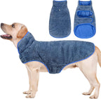 Malier Dog Winter Coat, Reversible Fleece Dog Cold Weather Coats, Windproof Warm Snow Puppy Jacket Vest Pet Clothes for Small Medium Large Dogs (Blue, X-Small)