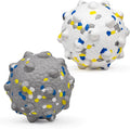 Dog Tennis Balls for Aggressive Chewers, Indestructible Durable Bouncy Interactive Toy for Dogs Fetch Game Lightweight Floating Outdoor Training(White+Grey Large)
