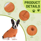 Small Dog Furry Pullover Sweater, Classic Turtleneck Dog Clothes for Cold Weather Cute Warm Pet Clothes for Chihuahua, Bulldog, Dachshund, Pug Orange Small