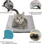 Heated Cat Bed for Indoor Cats, Foldable Cat House with Removable Heating Pad for Cats Small Dog Covered Cat Bed Cave Kitty Hideaway with with Scratch Pad, All Season Use