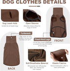 ROZKITCH Thick Dog Sweatshirts for Large Dogs, Pet Windproof Warm Cold Weather Jacket Vest Cozy Jumpsuit Apparel Outfit Clothes for Walking Hiking Travel Sleep Brown 3XL