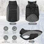 Dog Coat, Water-Resistant Dog Clothes, Warm Fleece Lining Dogs Coats, Winter Windproof Dogs Jackets with Reflective, Pet Vest for Small Medium Large Pets - 1 PCS