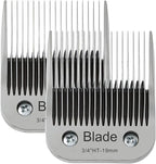 2PCS 3/4" HT Dog Grooming Replacement Blades Compatible with Andis Dog Clippers,Dog Clipper Blades Compatible with Wahl KM-10 Series Clippers, Oster A5,Size-3/4-Inch 19mm Cut Length,Silver