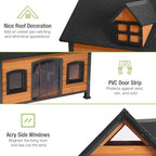 GUTINNEEN Dog House Outdoor with Strong Metal Frame Dog Kennel for Small to Medium Dogs Puppy Cage for Winter Weatherproof