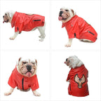 Lovelonglong Cool Dog Leather Jacket, Warm Coats Dogs Windproof Cold Weather Coats for Large Medium Small Dogs with Eagle Embroidery Red B-M