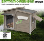 Large Outdoor Wooden Dog House, Weatherproof Dog Houses with Adjustable Vent Windows, Alloy Chew-Resistant Frame, Removable Floor for Medium & Large Dogs, (34" L x 22" W x 25.9" H)