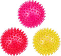 Petizer 3-Pack 3.5" Squeaky Dog Toy Balls - Floating Pool Balls, Spiky Interactive Fetch Toys for Puppy, Chew Toys - Safe, BPA Free