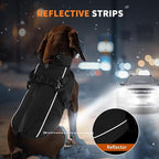 Dog Winter Coat Reflective Water-Resistant Jacket, Fleece Lined Windproof Puppy Coat with Back Zipper & D-Ring, Cold Weather Dog Coats for Small Medium Large Dogs (XL, Black)