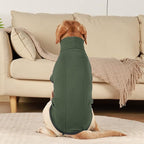 ROZKITCH Dog Winter Coat Soft Pullover Pajamas, Pet Windproof Warm Cold Weather Jacket Vest Cozy Jumpsuit Apparel Outfit Clothes for Walking Hiking Travel Sleep Green XS