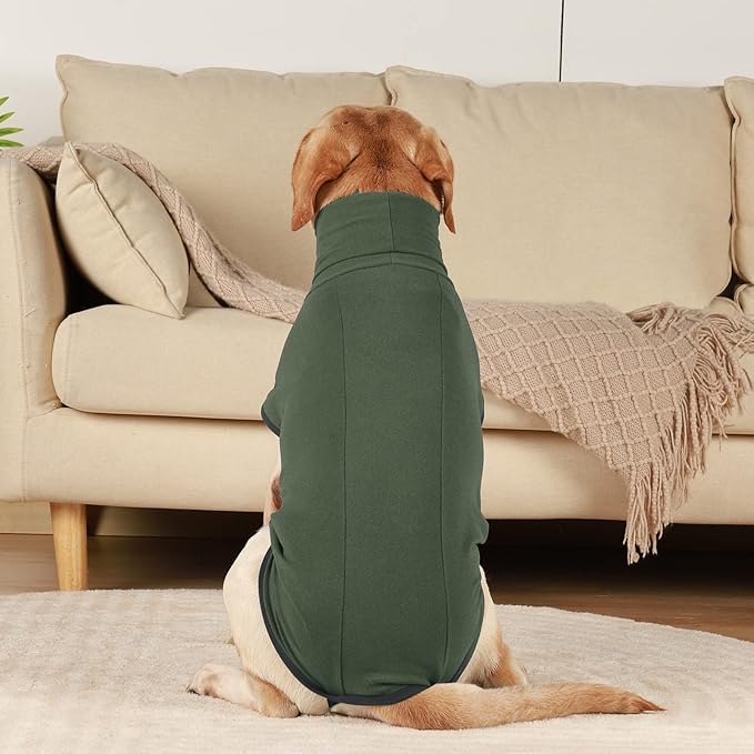 ROZKITCH Dog Winter Coat Soft Pullover Pajamas, Pet Windproof Warm Cold Weather Jacket Vest Cozy Jumpsuit Apparel Outfit Clothes for Walking Hiking Travel Sleep Green 3XL