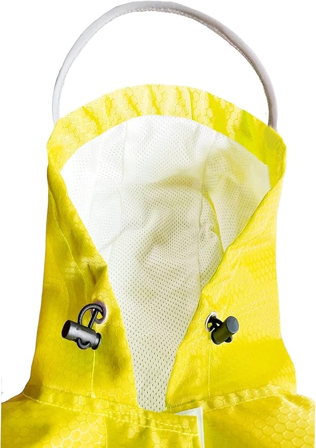 Dog Raincoat Waterproof Reflective Slicker - Lightweight Breathable Hooded Poncho Rain Coat Jacket with Adjustable Belly Strap and Leash Hole for Small Medium Large Dogs (Yellow, XX-Large)