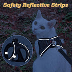 Cat Harness and Leash for Walking Escape Proof, Adjustable Kitten Vest Harness Reflective Soft Mesh Puppy Harness for Outdoor, Comfort Fit, Easy to Control (Black, L)