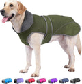 Dogcheer Dog Coat, Waterproof Dog Jacket Reflective Pet Winter Coat with Adjustable Hook & Loop, Christmas Puppy Fleece Jacket Warm Turtleneck Snowsuit for Small Medium Large Dogs - Green, S