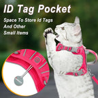 Cat Harness and Leash Set for Walking Escape Proof for Small Large cat Kitten Harness with ID tag Pocket (Pink,XXS)