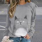 Womens Long Sleeve Tops Y2k Japanese Art Print Sweatshirts Fall Pullover for Women Crewneck Vintage Shirts Boho Tops