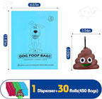 Dog Poop Bag With Holder, 450 Counts Scented Doggie Waste Bags With 1 Dispenser, Pet Poop Bags Rolls For Doggy