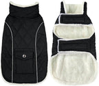Malier Dog Winter Coat, Windproof Dog Cold Weather Coats with Real Pocket, Winter Extra Warm Pet Coat Fleece Jacket Reflective Clothes for Small Medium Large Dogs and Puppy (Black, XXX-Large)