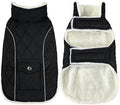 Malier Dog Winter Coat, Windproof Dog Cold Weather Coats with Real Pocket, Winter Extra Warm Pet Coat Fleece Jacket Reflective Clothes for Small Medium Large Dogs and Puppy (Black, XX-Large)