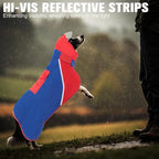 BINGPET Dog Raincoat - Adjustable, Waterproof & Snowproof Rain Jacket for Medium & Large Dogs (Red-Blue, XL)