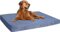 Dogbed4less Orthopedic Gel Memory Foam Pet Dog Bed, Waterproof Liner with External Microsuede Cover and Bonus Antislip Cover (Microsuede Gray, 55"X47"X4" Inches)