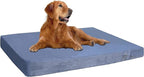 Dogbed4less Orthopedic Gel Memory Foam Pet Dog Bed, Waterproof Liner with External Microsuede Cover and Bonus Antislip Cover (Microsuede Gray, 55"X47"X4" Inches)