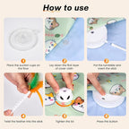 New Interactive Cat Toy for Indoor Cats Hide and Seek Cat Toy for Bored Indoor Adult Cats, Automatic Cat Kitten Toy with Moving Concealed Feathers, Non-Slip Suction, USB Rechargeable