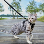 Cat Harness and Leash Set Escape Proof Tactical Medium Kitten Harness Emotional Support Cat Vest, Black, M