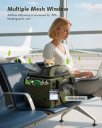 Pecute Expandable Pet Carrier Airline Approved Dog Cat Carrier, Breathable Soft-Sided with Locking Zippers, Pet Travel Bag for Small Dog Cat Leakproof Pee Pad (Dark Green)