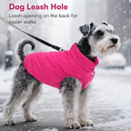 ASENKU Dog Winter Coat - Waterproof Windproof Dog Jacket, Warm Snowproof Doggie Puffer Vest for Cold Weather, Lightweight Snow Coats for Small Medium Large Dogs (Pink, S)